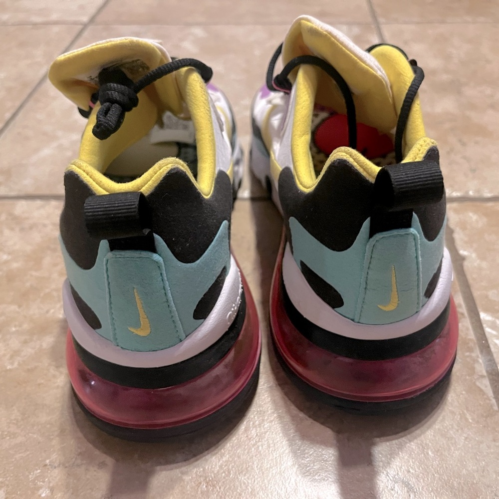 Women size 9 ;Men Size 7 ;Nike - Air Max 270 React Sneaker- Pastel- Colorful - Picture 5 of 9